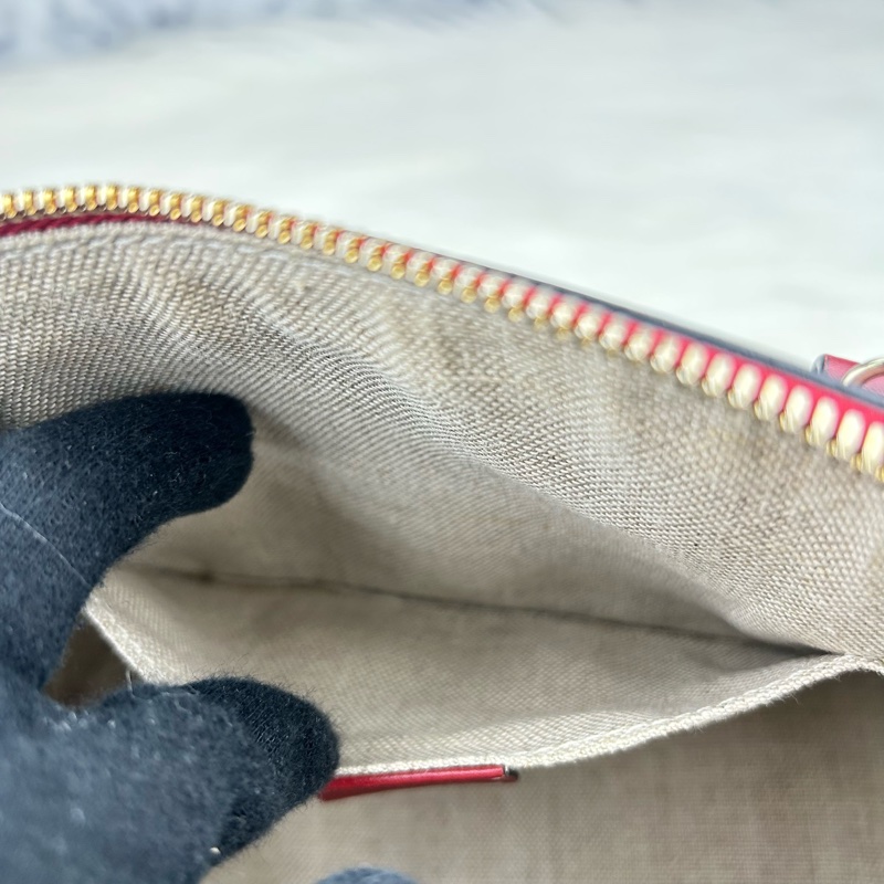 GUCCI 經典Guccissima壓紋LOGO手提/斜背迷你兩用包(紅色)  😁😁超甜👉物超所值-21