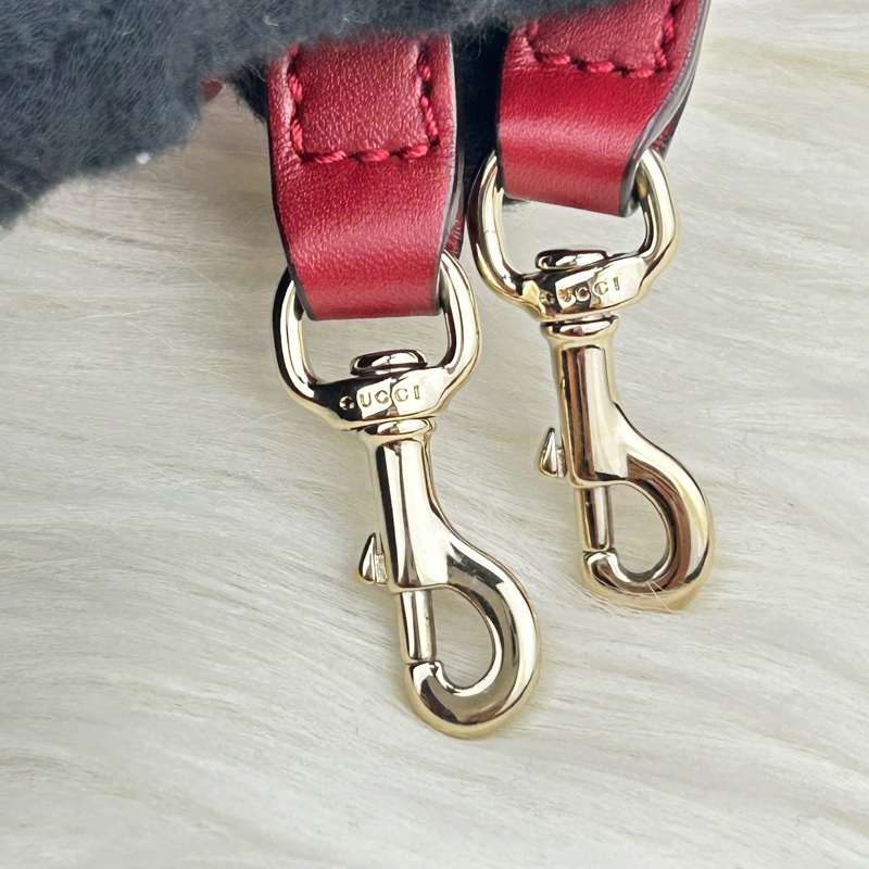 GUCCI 經典Guccissima壓紋LOGO手提/斜背迷你兩用包(紅色)  😁😁超甜👉物超所值-23