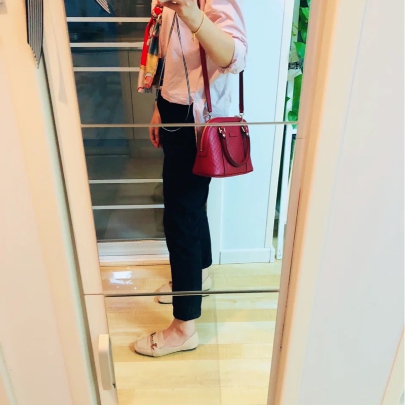 GUCCI 經典Guccissima壓紋LOGO手提/斜背迷你兩用包(紅色)  😁😁超甜👉物超所值-26