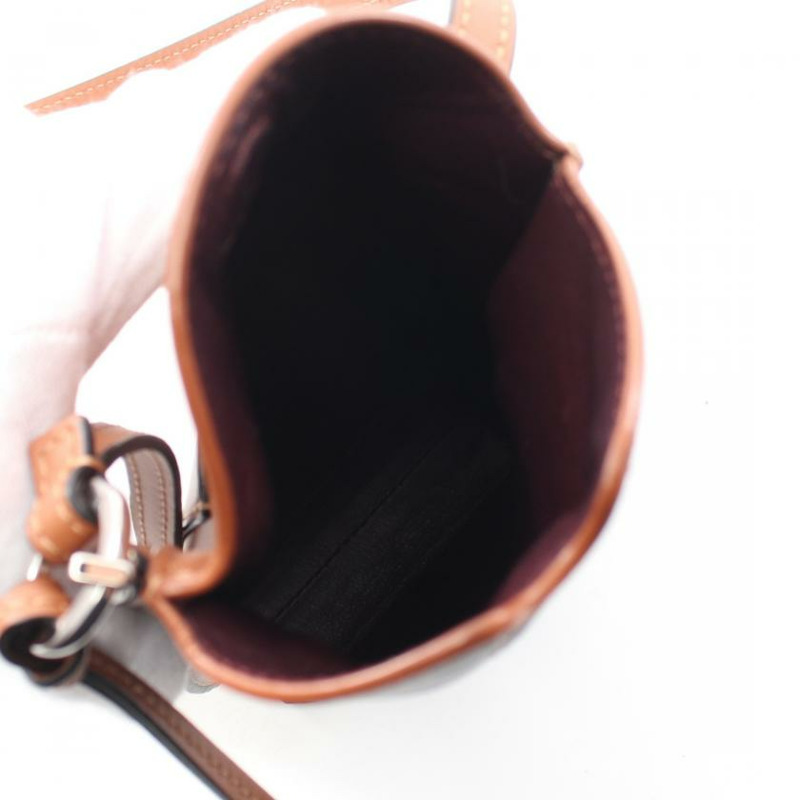 【日本直送】 中古LOEWE[B]GATE POCKET 真皮肩包 黑色 棕色-2