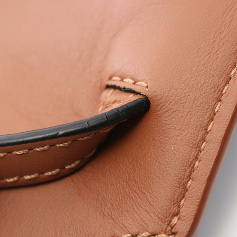 【日本直送】 中古LOEWE[B]GATE POCKET 真皮肩包 黑色 棕色-5