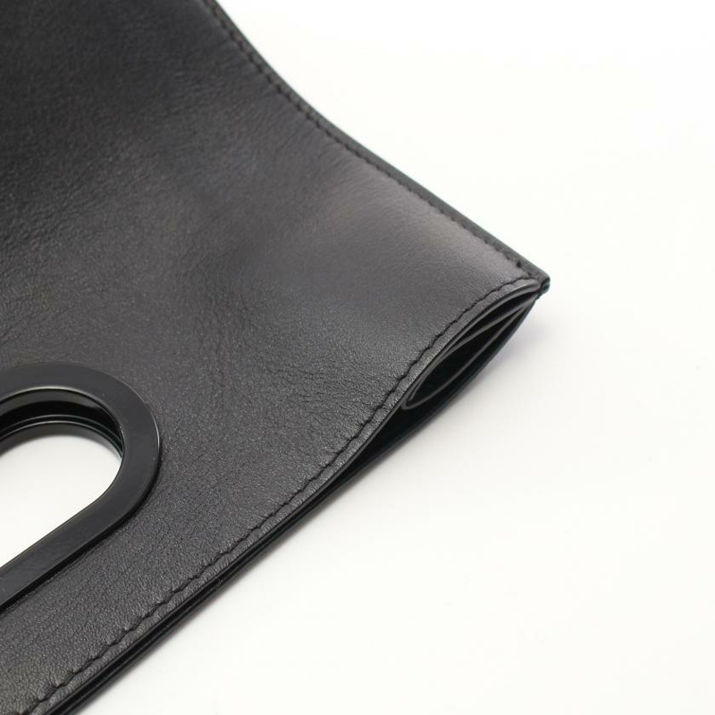 【日本直送】 中古Sacai[AB]手包 logo 皮革 黑色-6