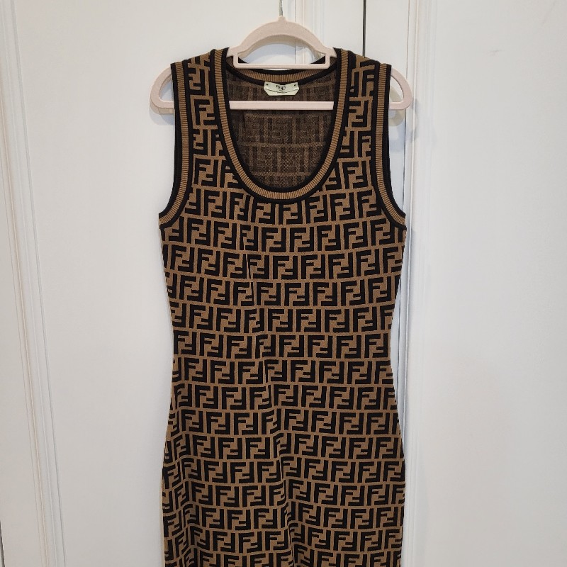 Fendi老花無袖背心洋裝-0