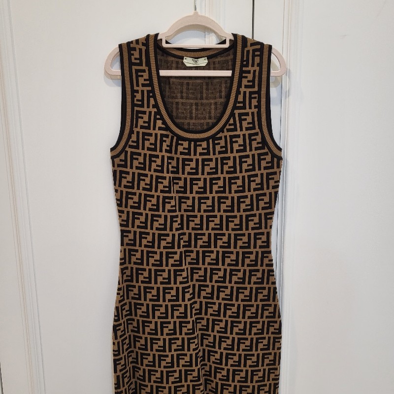 Fendi老花無袖背心洋裝-5