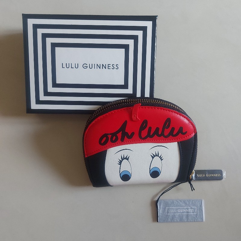LULU GUINNIESS Ooh LULU 娃娃臉 紅色 貝雷帽 皮夾 錢包 短夾 王心凌 同款-0