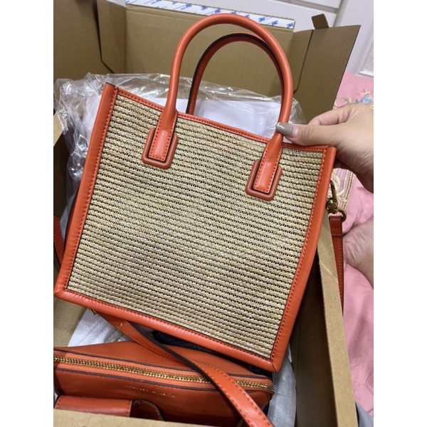 保證正品/小ck編織兩用包橘色-1