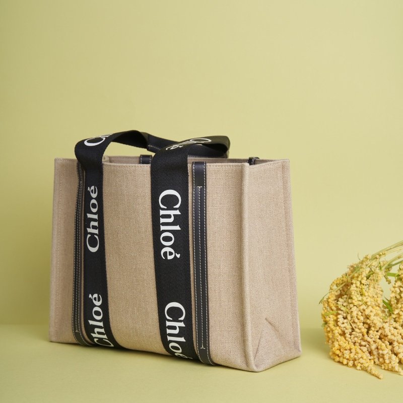 Chloé Woody Medium Tote 熊貓拼色款-0