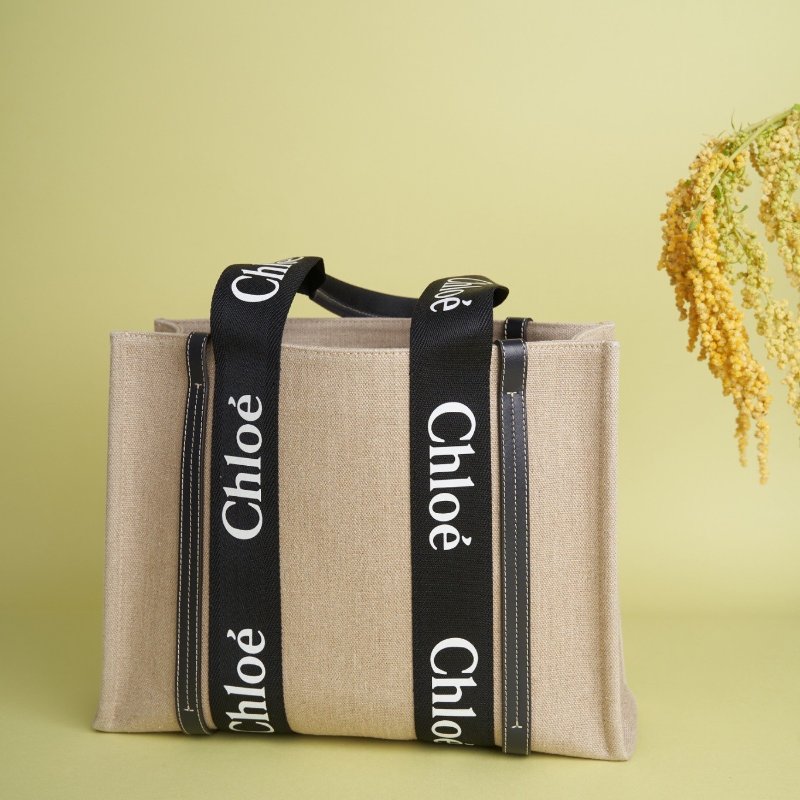 Chloé Woody Medium Tote 熊貓拼色款-1