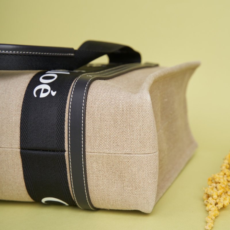 Chloé Woody Medium Tote 熊貓拼色款-3