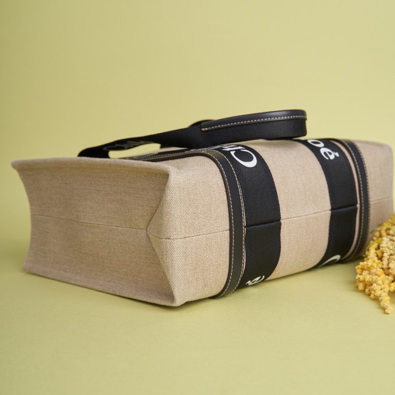 Chloé Woody Medium Tote 熊貓拼色款-5