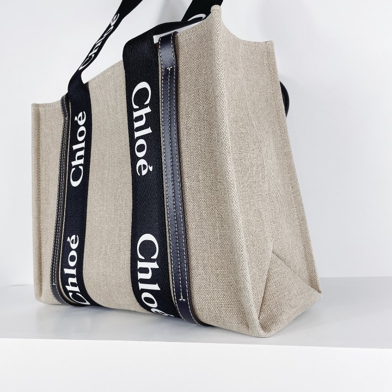Chloé Woody Medium Tote 熊貓拼色款-10