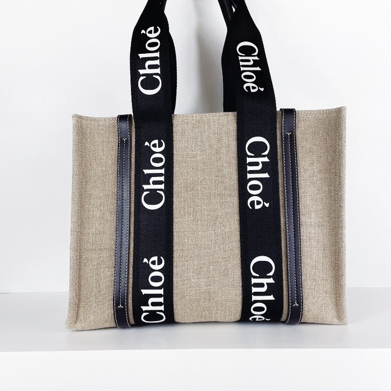 Chloé Woody Medium Tote 熊貓拼色款-14