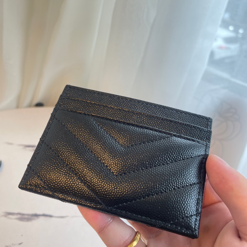 YSL 黑荔枝金LOGO卡包-4