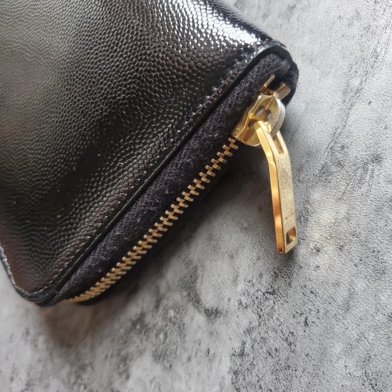 YSL 聖羅蘭Saint Laurent Paris亮皮拉鍊款錢包 (二手)-2