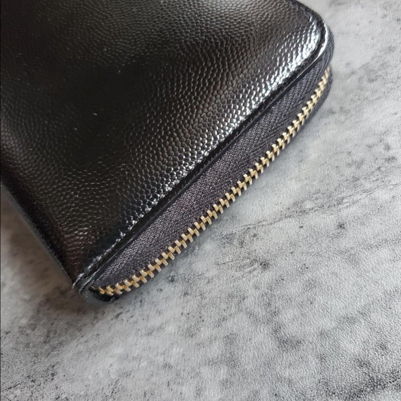 YSL 聖羅蘭Saint Laurent Paris亮皮拉鍊款錢包 (二手)-3