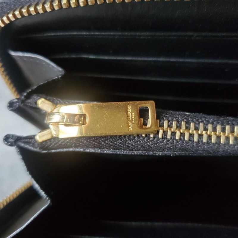 YSL 聖羅蘭Saint Laurent Paris亮皮拉鍊款錢包 (二手)-5