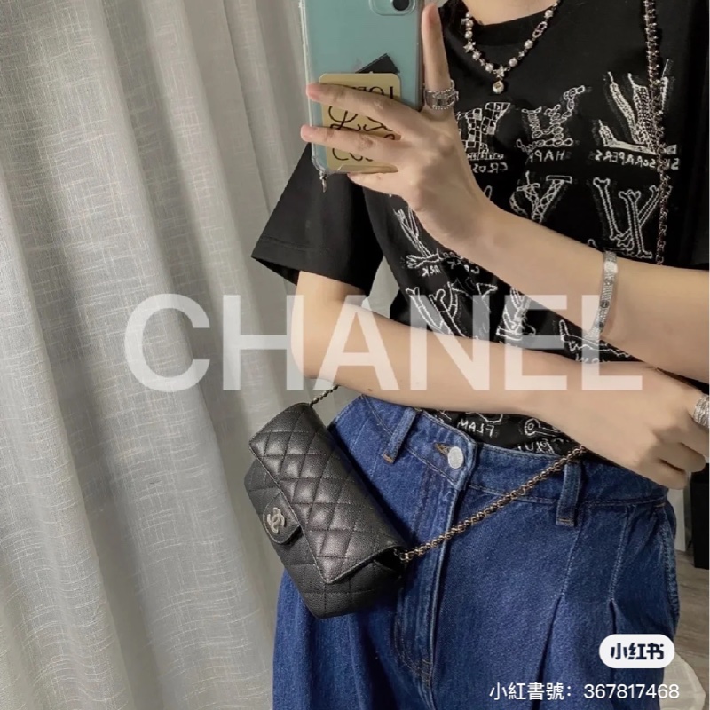 Channel   荔枝牛皮眼鏡  鏈條包   單肩斜挎  斜挎包  斜背包  黑銀  ⭕️全新品⭕️全新品⭕️-2