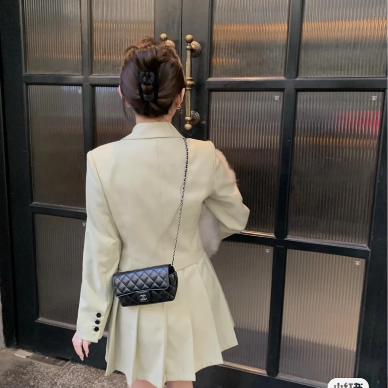 Channel   荔枝牛皮眼鏡  鏈條包   單肩斜挎  斜挎包  斜背包  黑銀  ⭕️全新品⭕️全新品⭕️-3