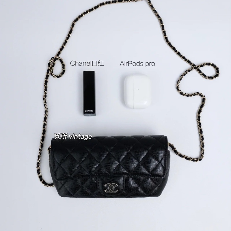 Channel   荔枝牛皮眼鏡  鏈條包   單肩斜挎  斜挎包  斜背包  黑銀  ⭕️全新品⭕️全新品⭕️-24