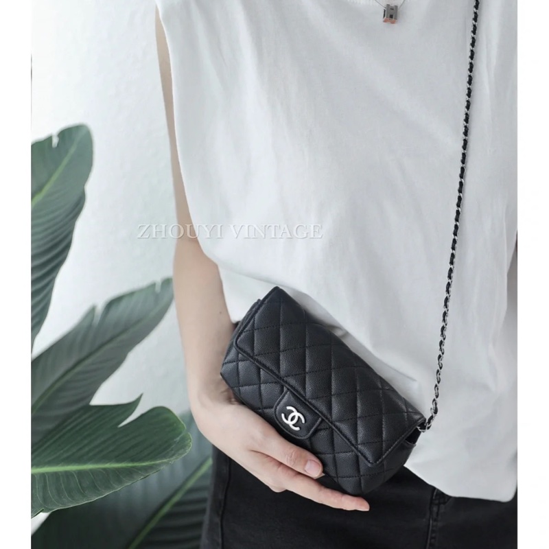 Channel   荔枝牛皮眼鏡  鏈條包   單肩斜挎  斜挎包  斜背包  黑銀  ⭕️全新品⭕️全新品⭕️-28