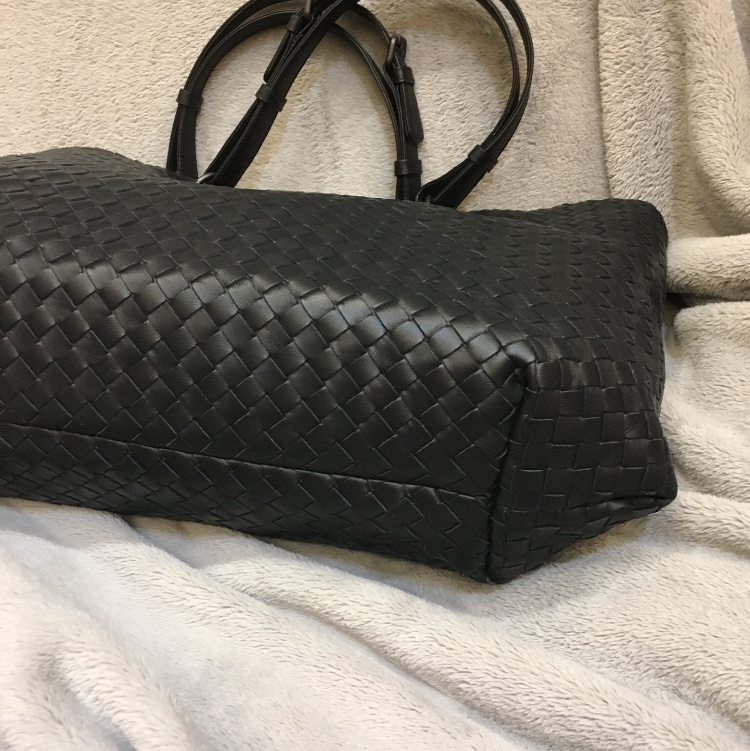Bottega Veneta Capri 經典鎖頭編織 購物包/大托特包 黑色-13