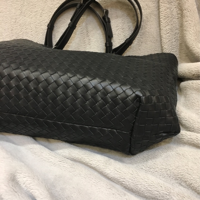 Bottega Veneta Capri 經典鎖頭編織 購物包/大托特包 黑色-14