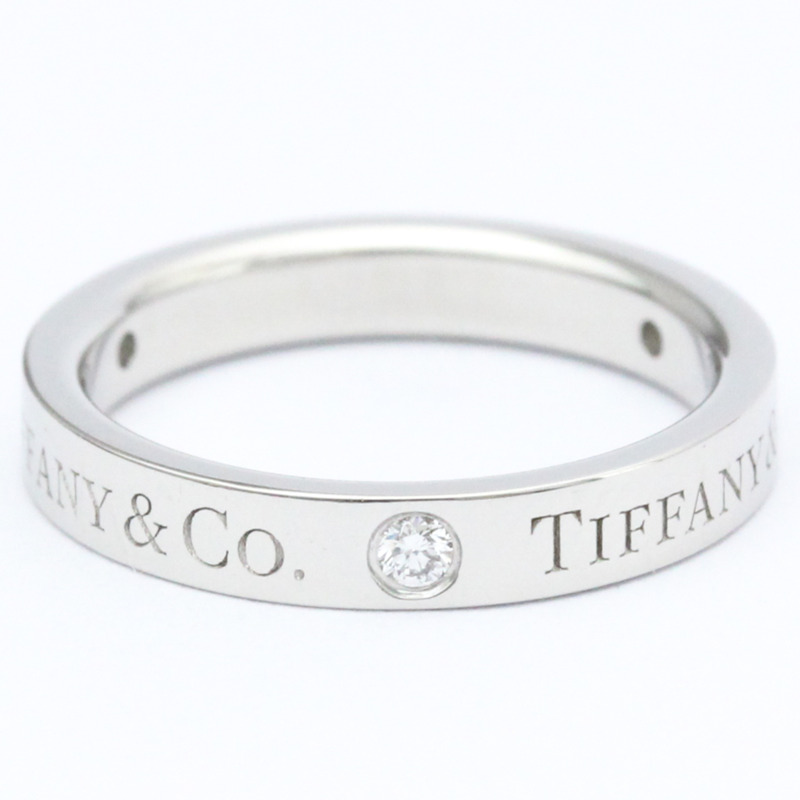 【日本直送】蒂芙尼扁平戒指 23776316 鉑金時尚鑽石戒指 克拉/0.07 銀-2