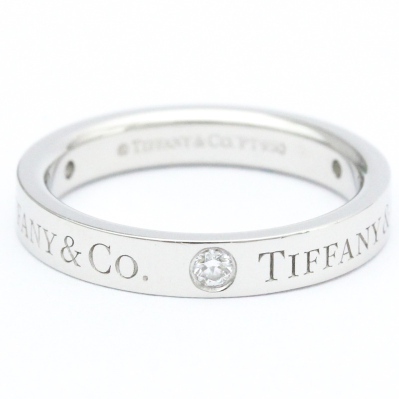 【日本直送】蒂芙尼扁平戒指 23776316 鉑金時尚鑽石戒指 克拉/0.07 銀-3