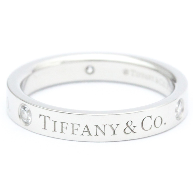 【日本直送】蒂芙尼扁平戒指 23776316 鉑金時尚鑽石戒指 克拉/0.07 銀-4