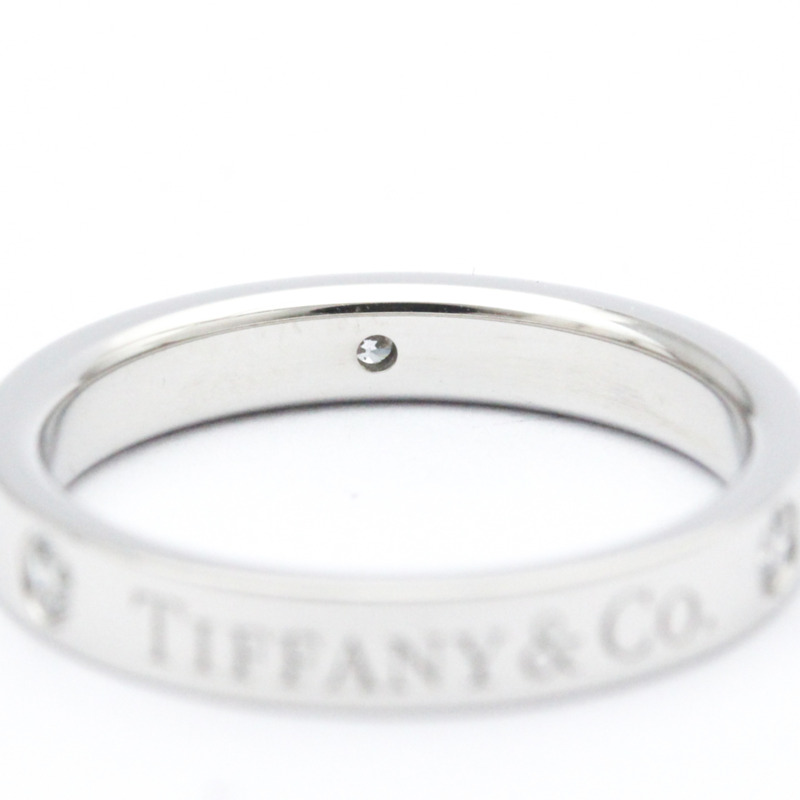 【日本直送】蒂芙尼扁平戒指 23776316 鉑金時尚鑽石戒指 克拉/0.07 銀-1