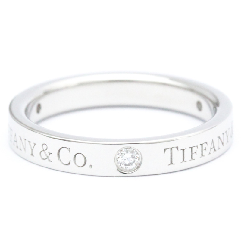 【日本直送】蒂芙尼扁平戒指 23776316 鉑金時尚鑽石戒指 克拉/0.07 銀-3