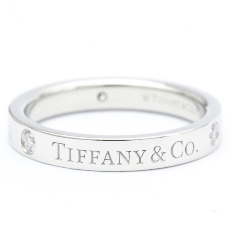 【日本直送】蒂芙尼扁平戒指 23776316 鉑金時尚鑽石戒指 克拉/0.07 銀-4