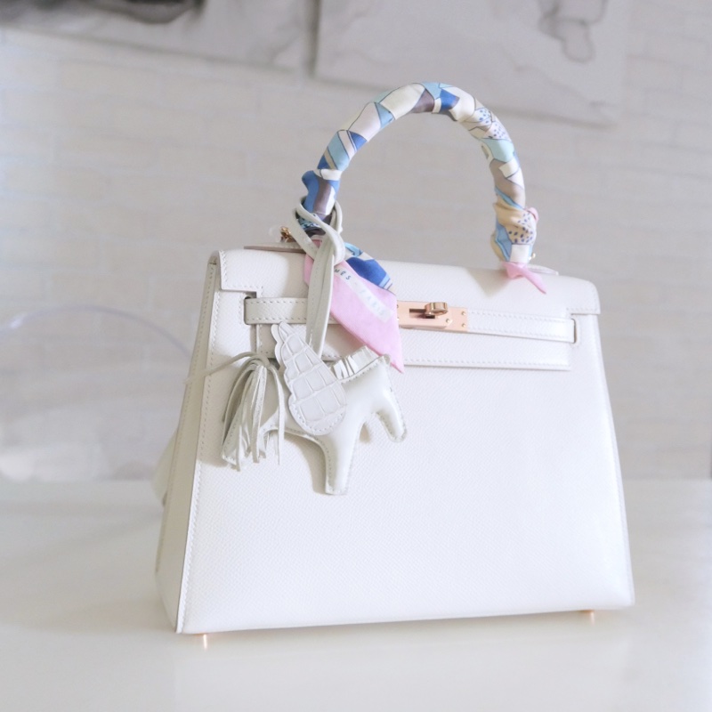 Hermes 鱷魚皮拼接 touch 小飛馬 奶昔白Craie-2