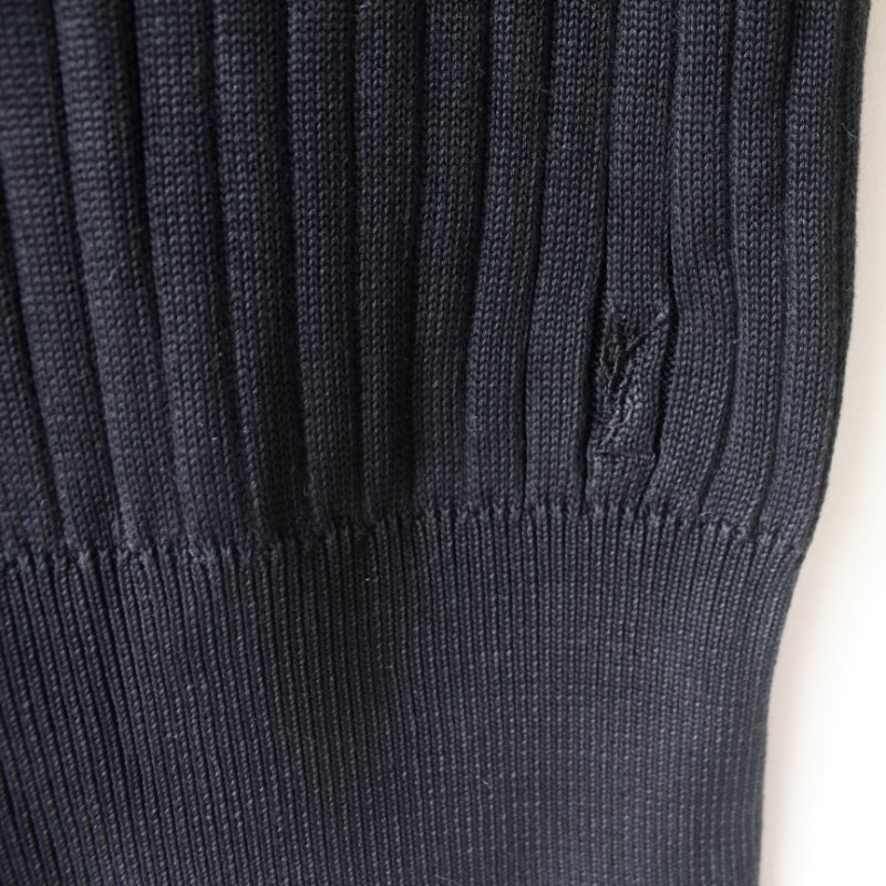 YSL vintage黑色純棉坑條背心-3