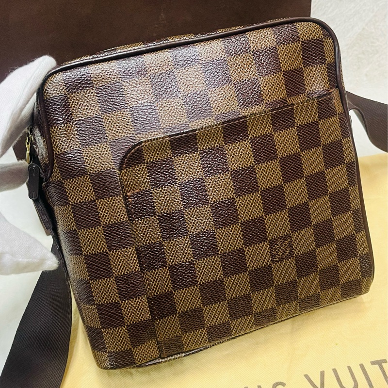 LV絕版棋盤格豆腐包 /斜背包-2