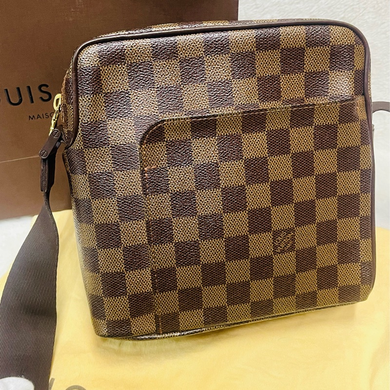 LV絕版棋盤格豆腐包 /斜背包-18