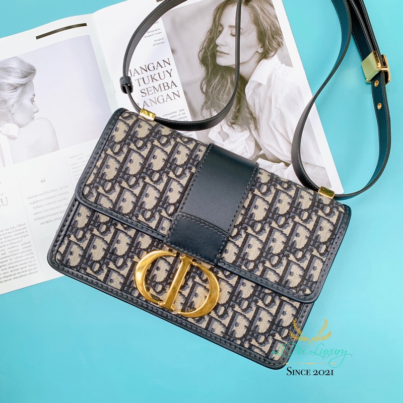 DIOR 30 MONTAIGNE 藍色提花蒙田24公分-0