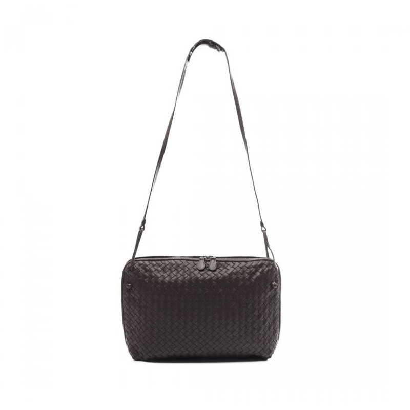 【日本直送】 中古BOTTEGA VENETA[B]intrecciato 真皮肩包 深棕色-0