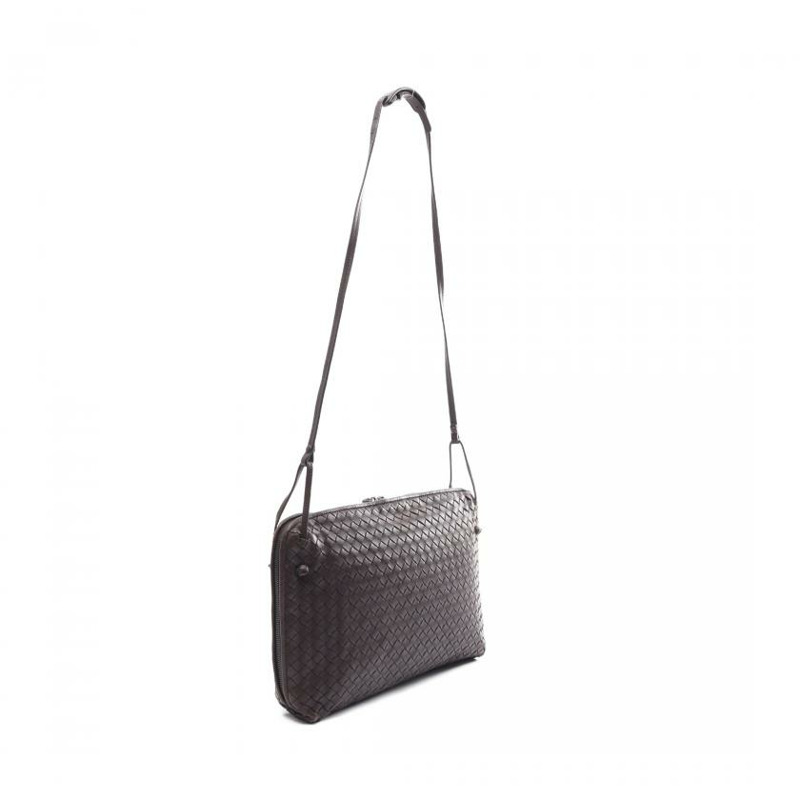 【日本直送】 中古BOTTEGA VENETA[B]intrecciato 真皮肩包 深棕色-1