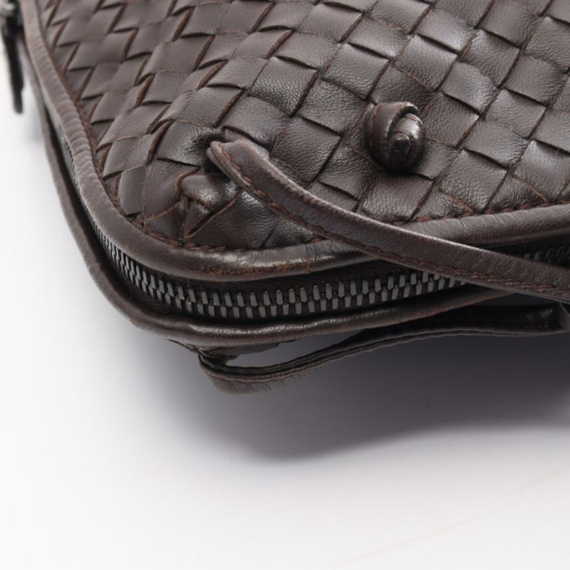 【日本直送】 中古BOTTEGA VENETA[B]intrecciato 真皮肩包 深棕色-6