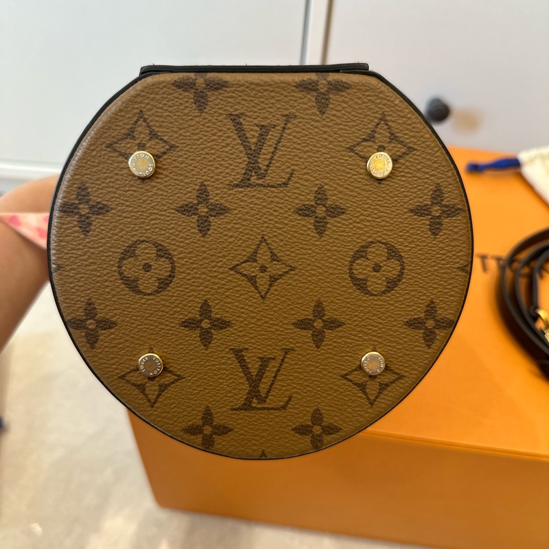 Louis vuitton Cannes m43986 發財桶 圓筒包 雙色老花 手提 側背 爆款-15