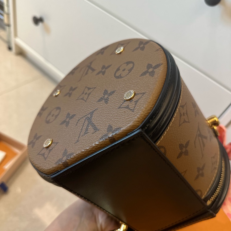 Louis vuitton Cannes m43986 發財桶 圓筒包 雙色老花 手提 側背 爆款-24