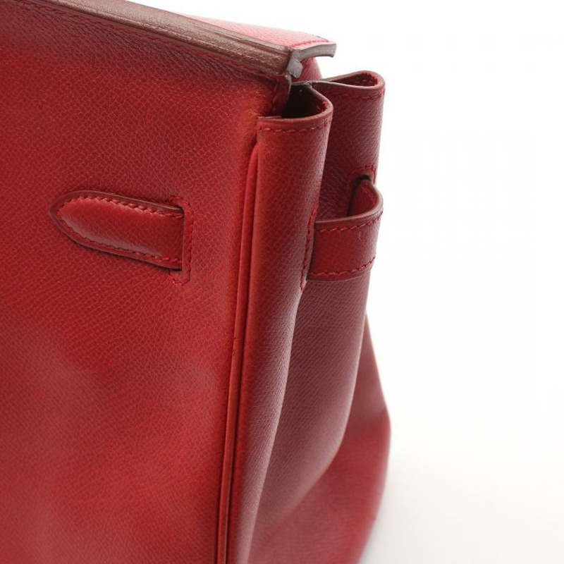 【日本直送】 中古HERMES[B]Birkin 鉑金包35 朱紅色 手提包 小公牛皮 紅色 金色五金 □A刻印-11