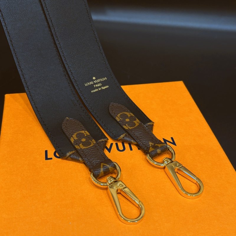 Louis Vuitton LV 字紋拚黑皮革 寬版背帶/肩帶/配件-2