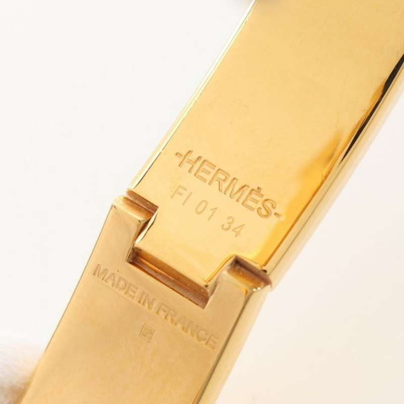 【日本直送】 中古HERMES[B]click crack PM 手鐲 GP 搪瓷 金色 紅色-3