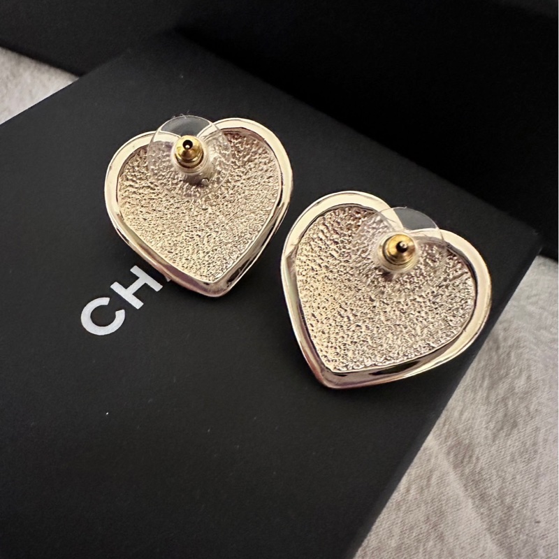 香奈兒chanel愛心書包扣耳釘-2