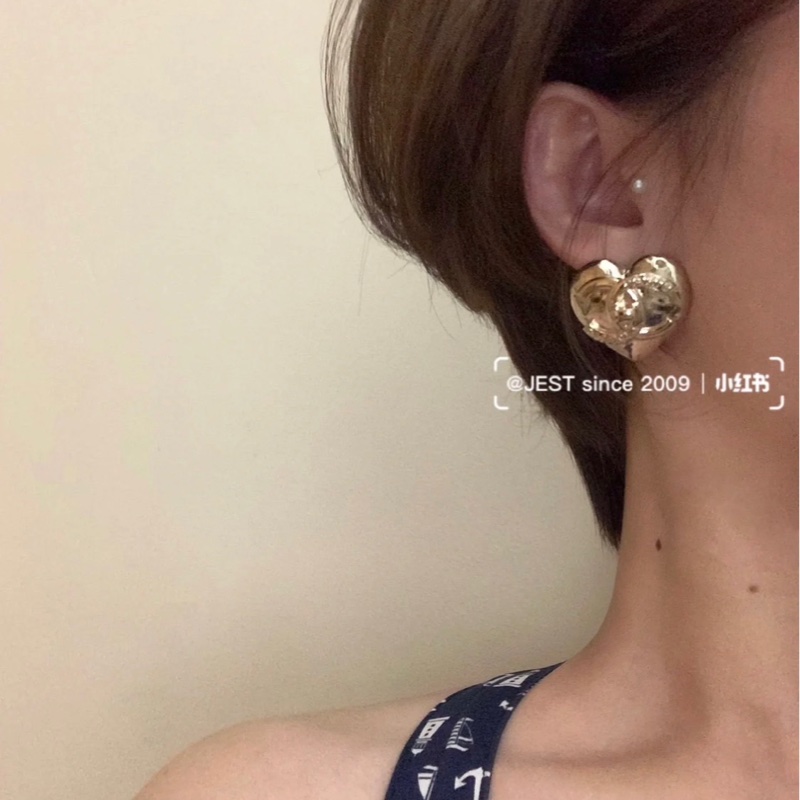 香奈兒chanel愛心書包扣耳釘-4