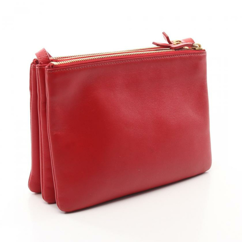 【日本直送】 中古CELINE[AB]TRIO SMALL真皮肩包 紅色-1