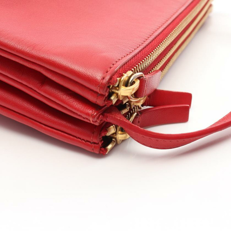 【日本直送】 中古CELINE[AB]TRIO SMALL真皮肩包 紅色-5