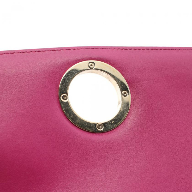 【日本直送】 中古BVLGARI[B]寶格麗 duet 手包 皮革 粉紫色 紫色 黑色-8